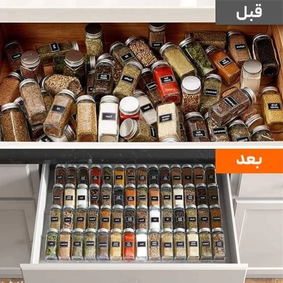 جا ادویه مکارتی ست6عددی چهارگوش همراه نمکپاش درب کانتینری در 3سایز مختلف(سایز موردنظر و تعداد درپوش را انتخاب کنید)