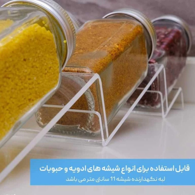 جا ادویه مکارتی ست6عددی چهارگوش همراه نمکپاش درب کانتینری در 3سایز مختلف(سایز موردنظر و تعداد درپوش را انتخاب کنید)