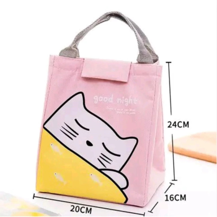 کیف حمل غذا کودک برزنتی عایق فویل دار دسته دار حمل آسان و کاربردی(کیف غذای فانتزی ساک غذا لانچ باکس)گرم و سرد نگهدارنده