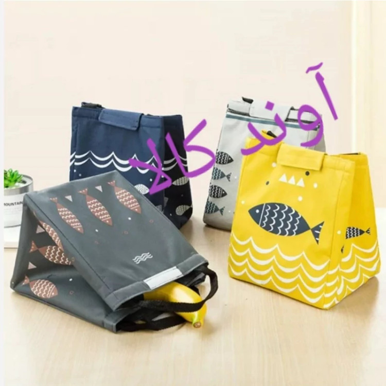 کیف حمل غذا کودک برزنتی عایق فویل دار دسته دار حمل آسان و کاربردی(کیف غذای فانتزی ساک غذا لانچ باکس)گرم و سرد نگهدارنده