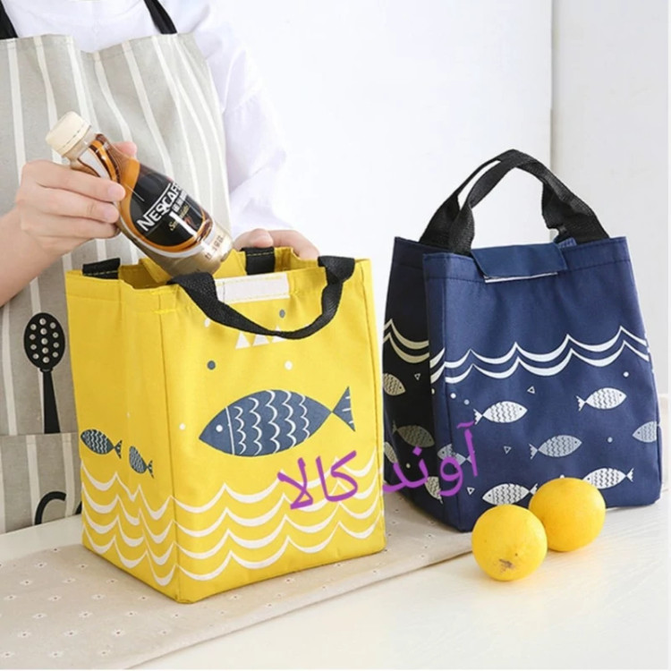 کیف حمل غذا کودک برزنتی عایق فویل دار دسته دار حمل آسان و کاربردی(کیف غذای فانتزی ساک غذا لانچ باکس)گرم و سرد نگهدارنده