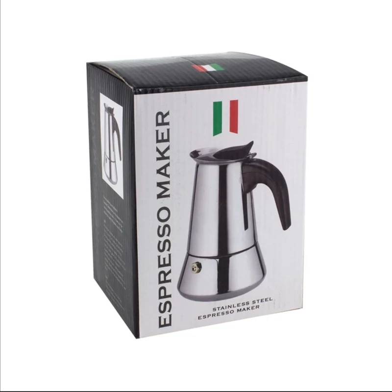 موکاپات 6 کاپ استیل اسپرسو ساز روگازی(قهوه جوش دستی)اسپرسو میکرEspresso maker موکاپات 6نفره