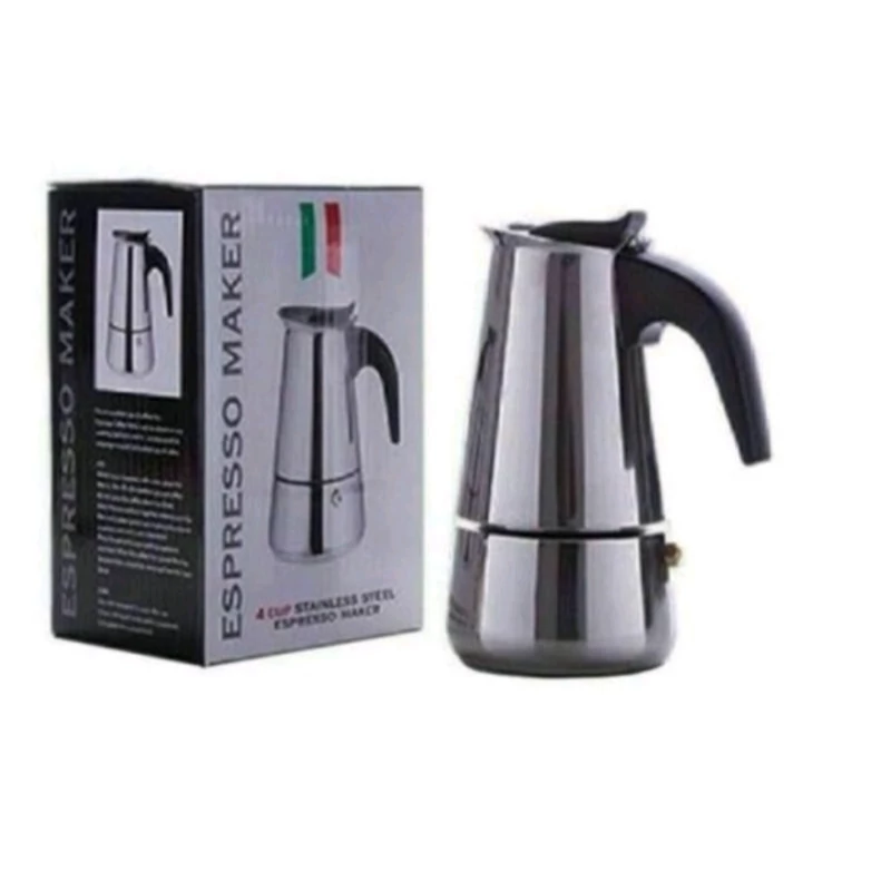 موکاپات 2 کاپ استیل اسپرسو ساز روگازی(قهوه جوش دستی)اسپرسو میکرEspresso maker موکاپات 2 نفره