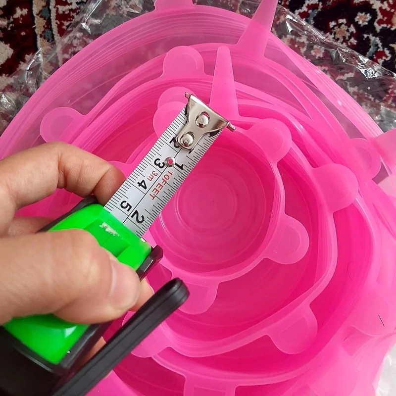 درپوش سیلیکونی محافظ غذا 6 سایز مختلف(6 تکه)