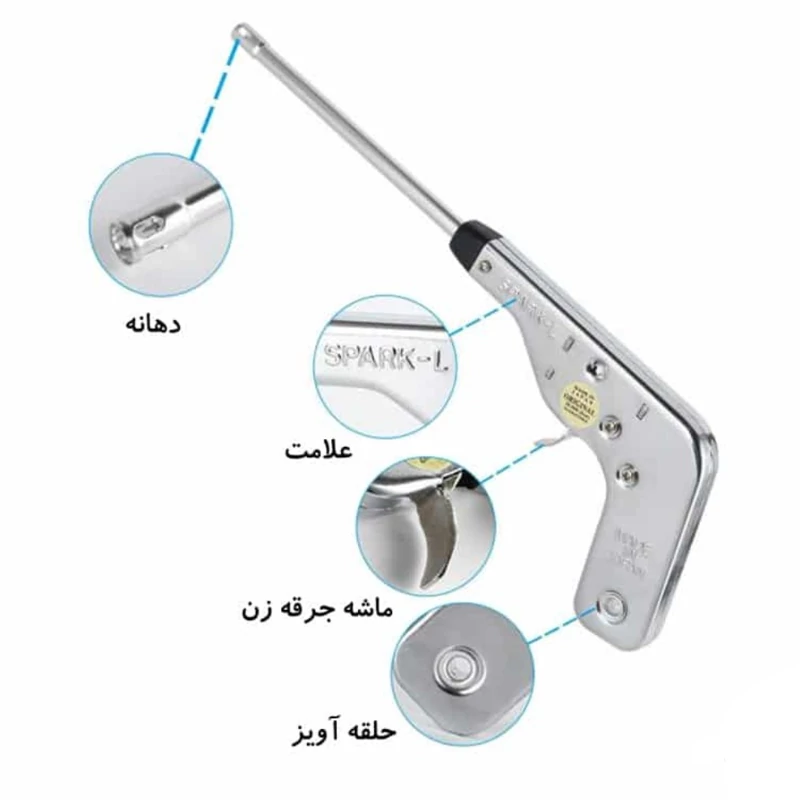 فندک اتمی جرقه زن ژاپنی فندک استیل مقاوم ضدزنگ بدون نیاز به گاز و باتری بدون نیاز به شارژ مجدد spark-l