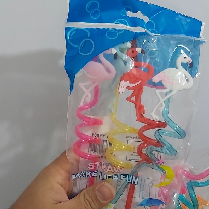 نی شربت عروسکی طرح پیچی رنگی اکرولیک 6تایی یا 4تایی انتخاب کنید