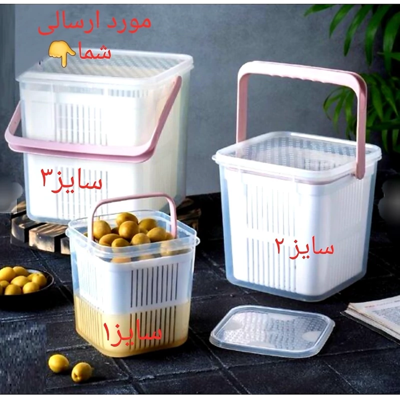 ظرف نگهدارنده بزرگ سایز3 زیتون پنیر خیارشور ترشی سبددار 5.5 لیتر برند مانیا(تکی) 5500ml ظرف لبنیات(به ابعاد دقت شود