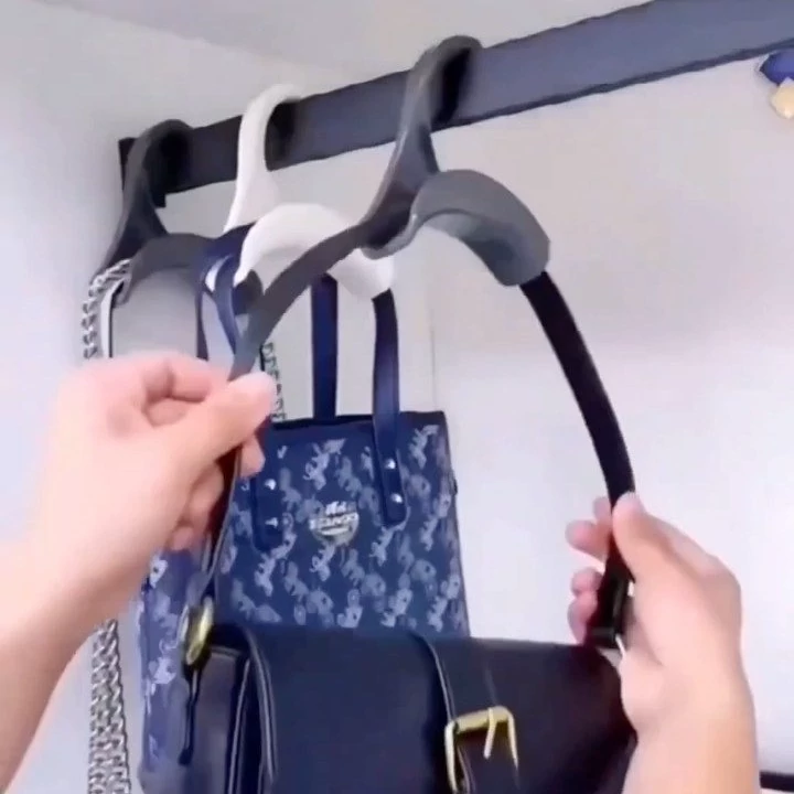 جا کیفی آویز کیف 4 عددی پلاستیکی مناسب کمد دیواری و چوب لباسی(رنگبندی در گزینه انتخاب رنگ)