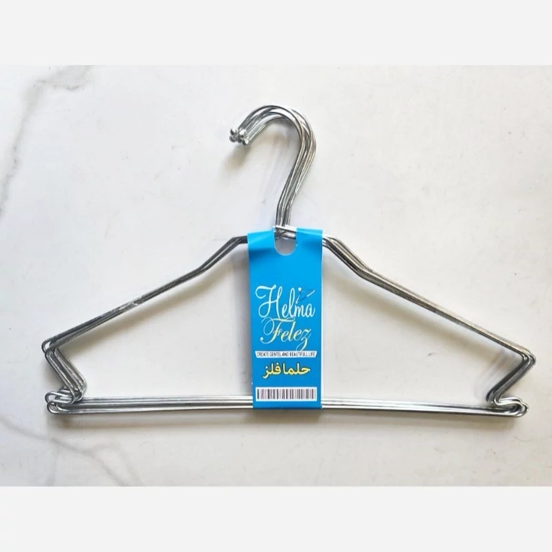 چوب لباسی6تایی نظم دهنده آویز کت نقره ای .رخت آویز چوب کار لباس نظم دهنده کمد آویزلباس فلزی