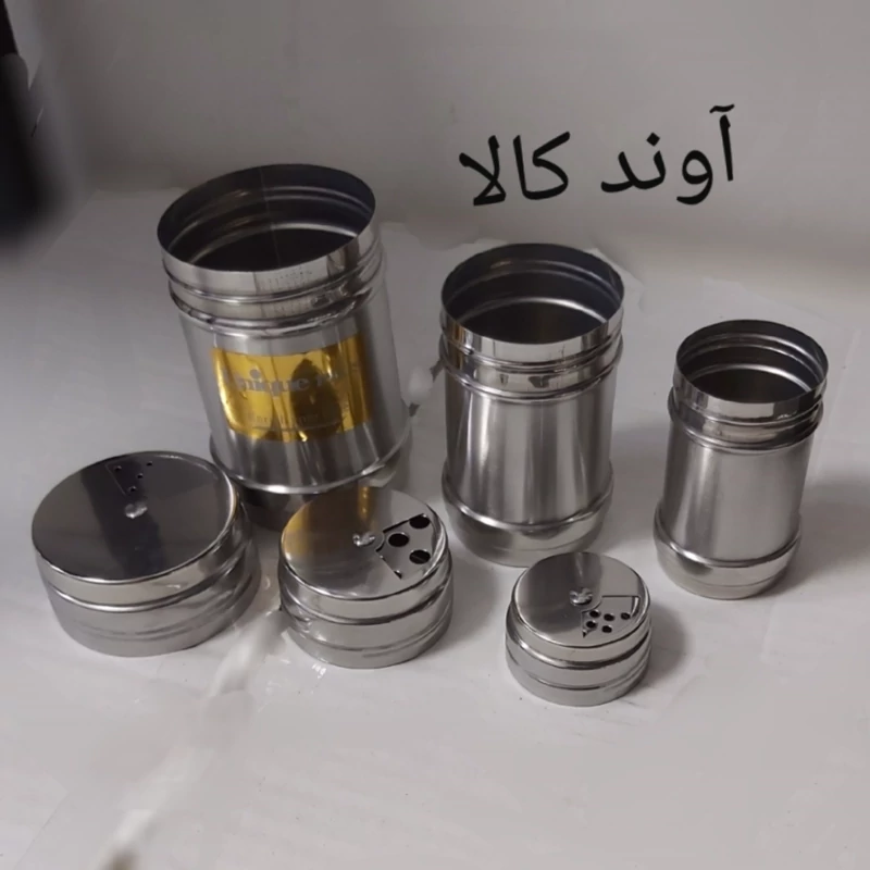 نمکپاش استیل ادویه پاش فلفل پاش3تایی 3سایز باهم(3عدد) نمکدان استیل