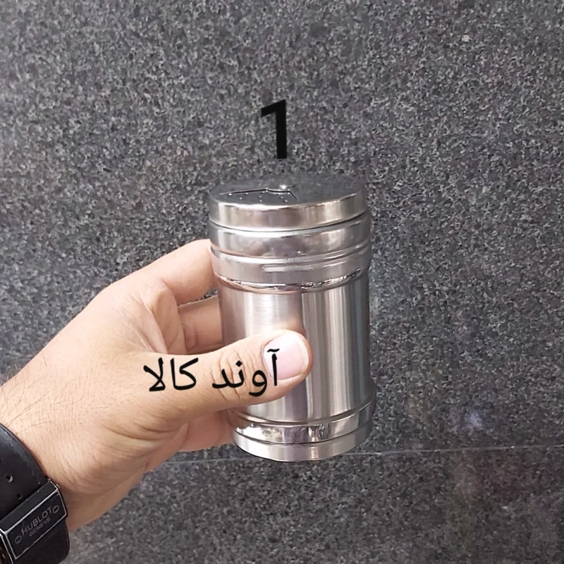 نمکپاش استیل ادویه پاش فلفل پاش3تایی 3سایز باهم(3عدد) نمکدان استیل