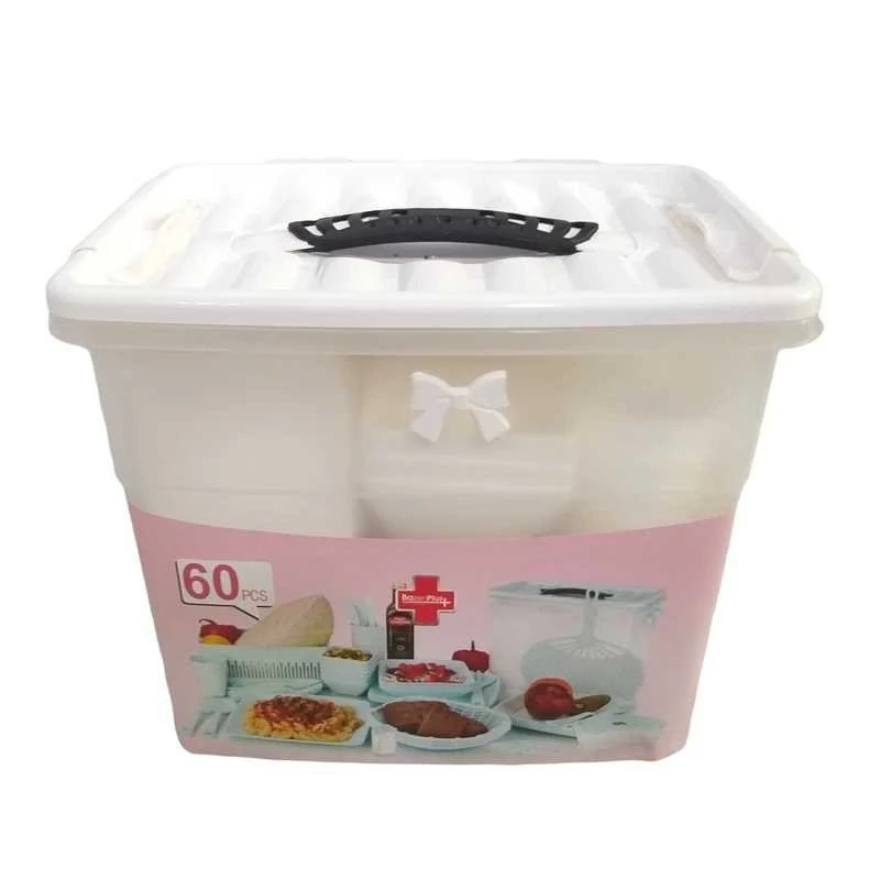 سبد پیک نیک 60 پارچه بازن مدل لایف سرویس مسافرتی 6نفره 60 پارچه ( سبد مسافرتی)