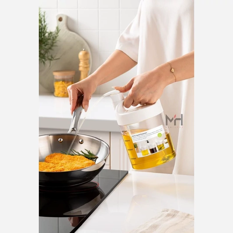 ظرف روغن ریز پمپی 1 لیتر مناسب انواع روغن زیتون روغن کنجد سرکه و مایعات .بطری روغن