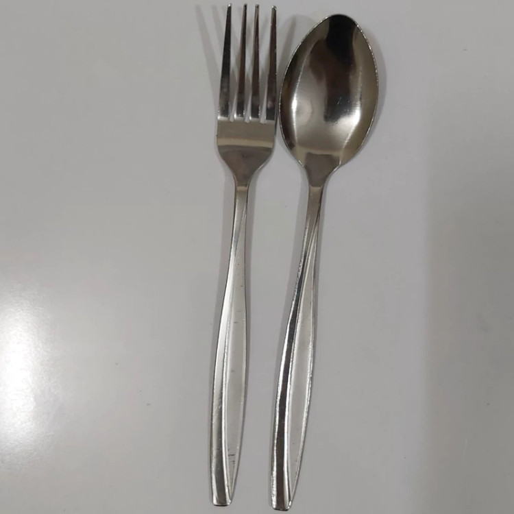 قاشق چنگال طرح ماینز استیل ضخیم (پک کامل6قاشق 6چنگال)