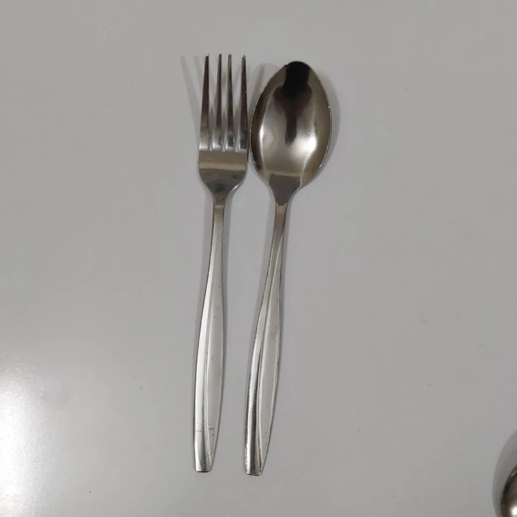 قاشق چنگال طرح ماینز استیل ضخیم (پک کامل6قاشق 6چنگال)