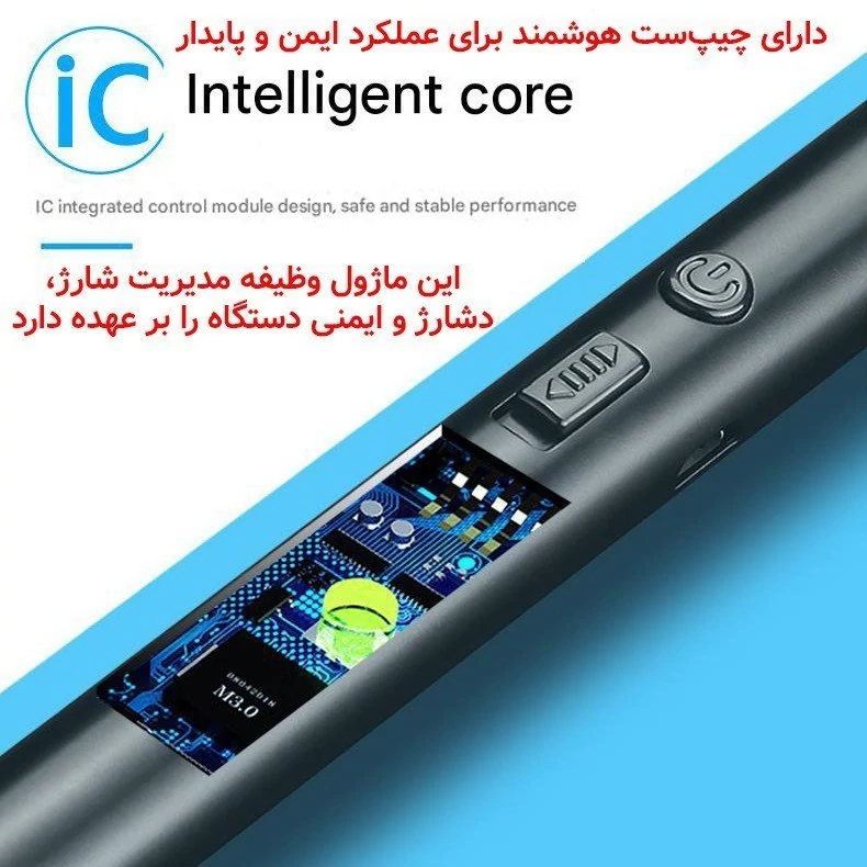 فندک الکتریکی پلاسمایی جرقه زن با گردنی فنری انعطاف پذیر فندک بدون نیاز به شارژ گاز و باتری