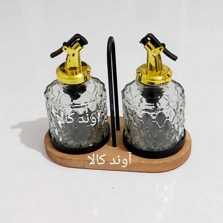 ست آبلیمو و روغن ریز شیشه ای 2 قلو استنددار ژیوار،بطری روغن(ظرف روغن و آبلیمو)سرکه آبلیمو روغن زیتون