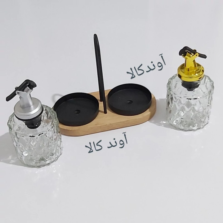 ست آبلیمو و روغن ریز شیشه ای 2 قلو استنددار ژیوار،بطری روغن(ظرف روغن و آبلیمو)سرکه آبلیمو روغن زیتون