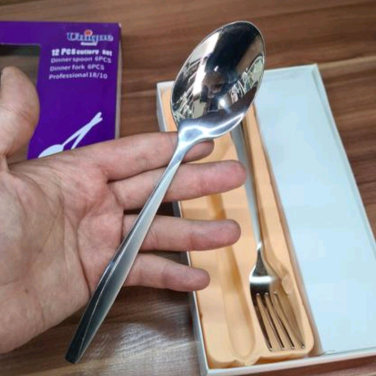 قاشق چنگال استیل یونیک طرح ماینز و ناخنی(پک کامل6قاشق 6چنگال)