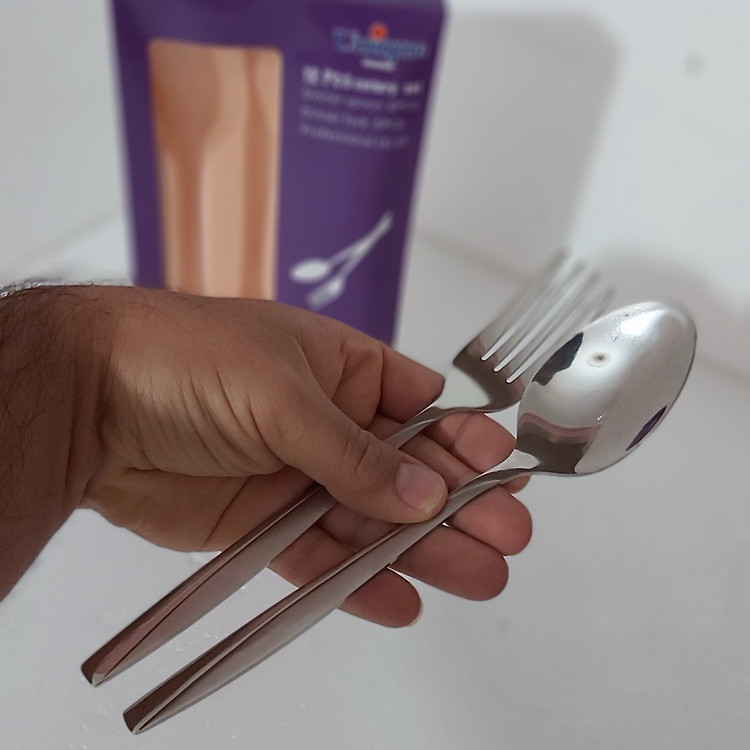قاشق چنگال استیل یونیک طرح ماینز و ناخنی(پک کامل6قاشق 6چنگال)