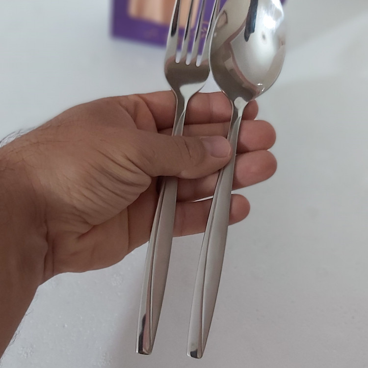 قاشق چنگال استیل یونیک طرح ماینز و ناخنی(پک کامل6قاشق 6چنگال)