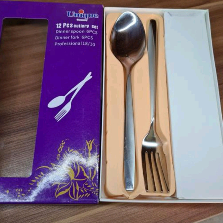 قاشق چنگال استیل یونیک طرح ماینز و ناخنی(پک کامل6قاشق 6چنگال)