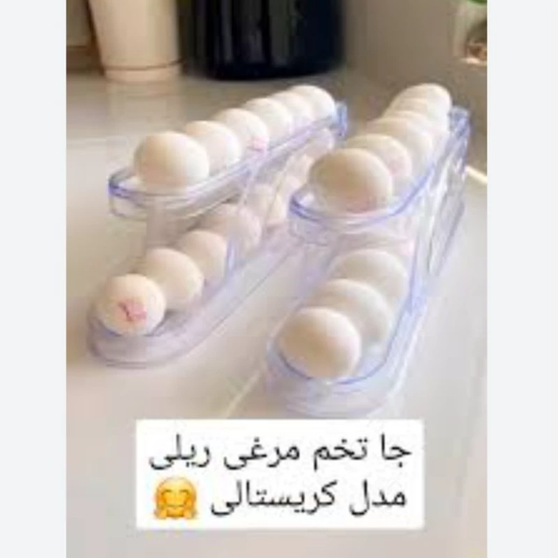 جا تخم مرغ ریلی اکرولیک ، شلف تخم مرغ استند تخم مرغ یخچالی جا تخم مرغی نظم دهنده