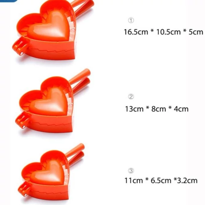 قالب پیراشکی و سمبوسه قلبی3 عددی قطر 10cm،7/5cm ،6/5cm