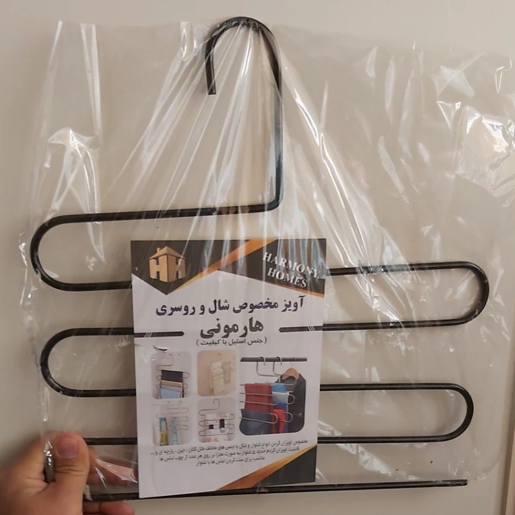 آویز شال مارپیچ آویز شلوار فلزی نظم دهنده کمد دیواری(ضخیم و محکم) رنگ مشکی یا سفید