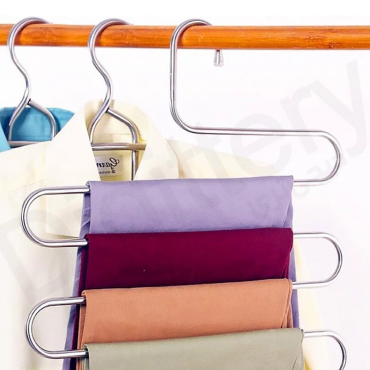 آویز شال مارپیچ آویز شلوار فلزی نظم دهنده کمد دیواری(ضخیم و محکم) رنگ مشکی یا سفید