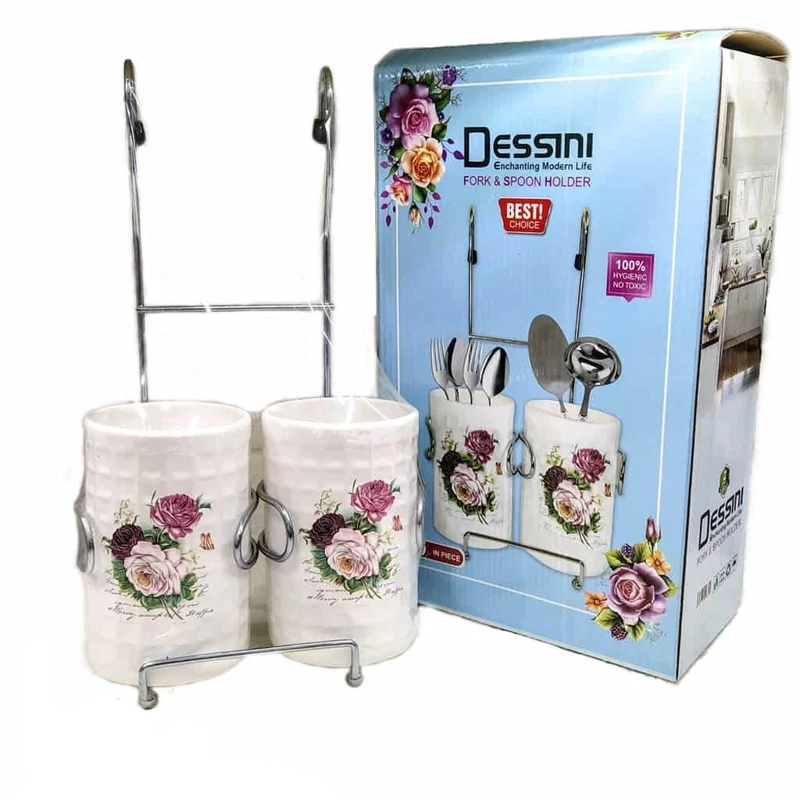جا قاشقی 2قلو سرامیکی آویز  استنددار برند دسینی Dessini(هم آویز -هم رومیزی)