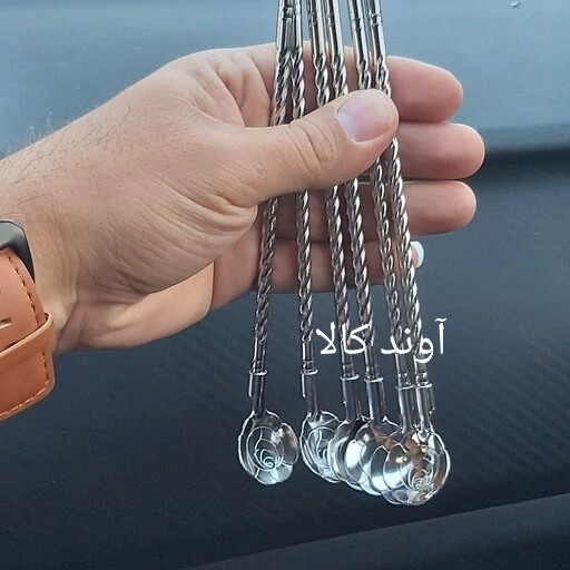 قاشق نی دار استیل طرح گل فرچه دار6تایی شربت استیل نگیر رنگ ثابت(6تایی)