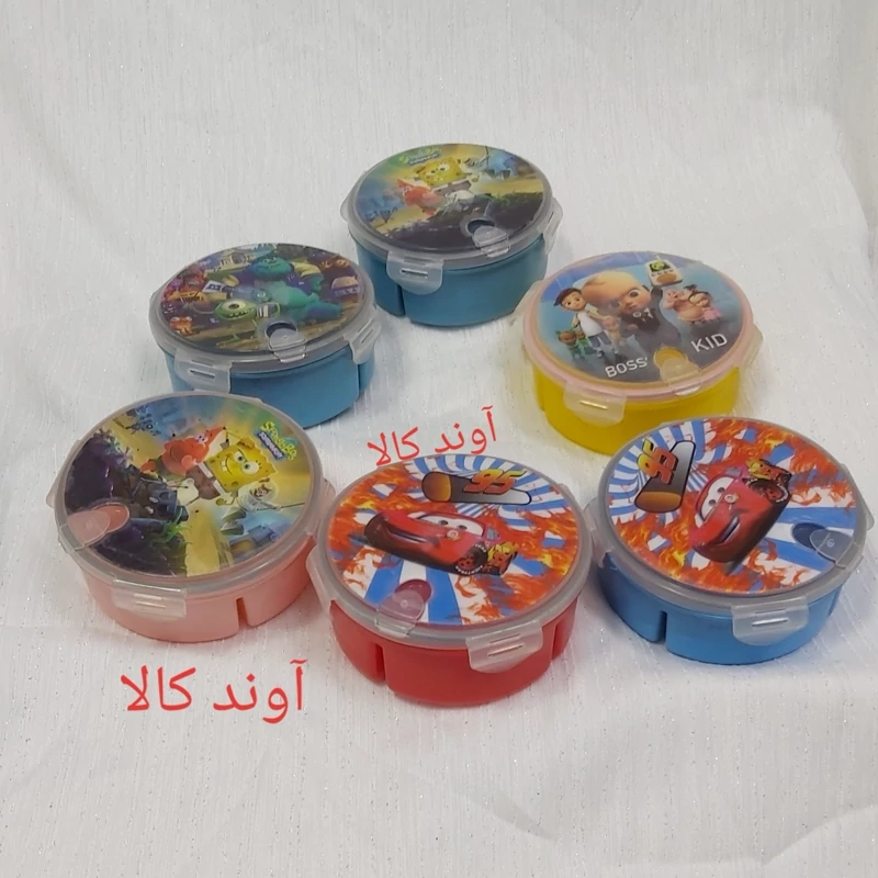 ظرف غذای 3خانه درب دار سوپاپ دار تنقلات و... قابل استفاده درماکروویو (سوپاپ دار) ظرف غذای کودک
