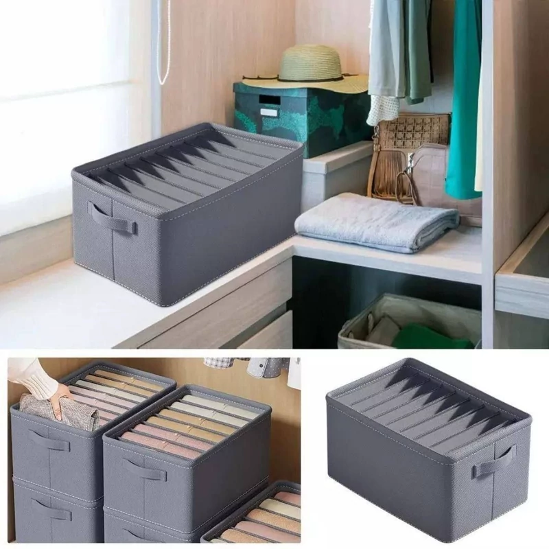 باکس حوله و لباس 8خانه دیواره مقوایی(نظم دهنده کمد و لباس) باکس چند منظوره ابعاد نوشته شده ( تقسیم کشو)
