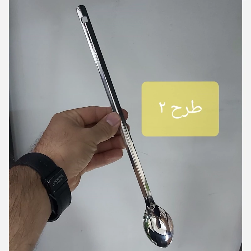 قاشق پارچ شربت30cmبلند استیل هندی یک عدد(ملاقه شربت بلند استیل مدل عدسی مقعر) قاشق شربت