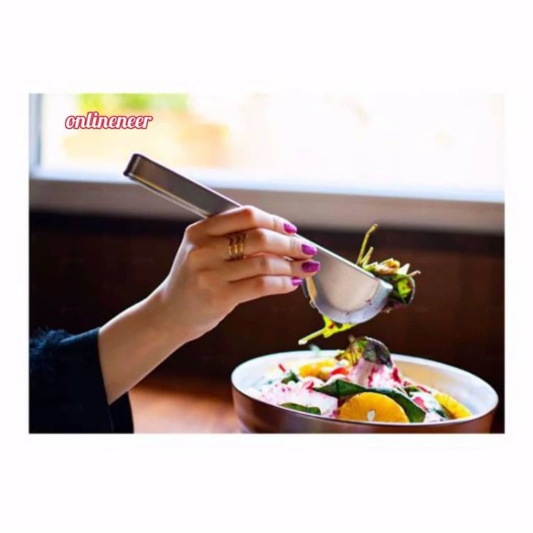 انبر سالاد استیل خارجی طول 22cm نیم دایره(استیل آهنربا نگیر خارجی)