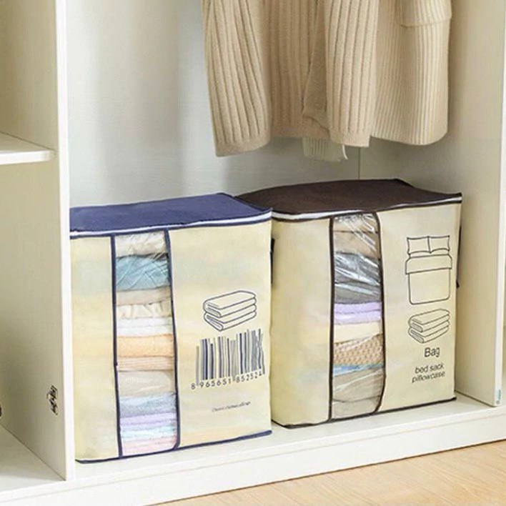بقچه لباس طرح بارکد مای هوم ساک نظم دهنده(گرماژ بالا)کاور پتو و رختخواب