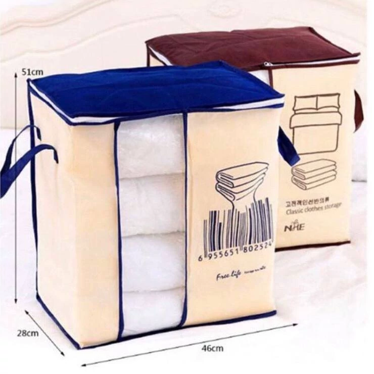 بقچه لباس طرح بارکد مای هوم ساک نظم دهنده(گرماژ بالا)کاور پتو و رختخواب
