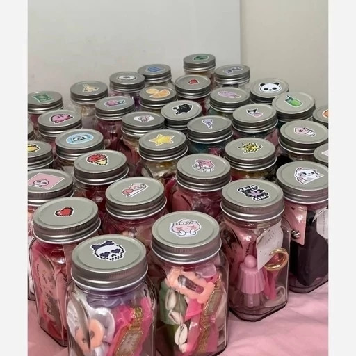 پک هدیه شیشه اکسسوری 10 عددی پینترستی رویایی با متریال وارداتی خاص جذاب فانتزی کیوت کادو هدیه تولد با اشانتیون رایگان