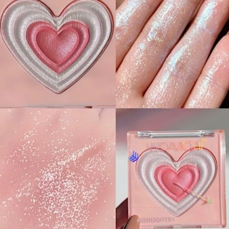 برق لب و صورت و گونه هایلایتر قلبی کیوت فانتزی شاینی خوش رنگ پینترستی مناسب کادو هدیه