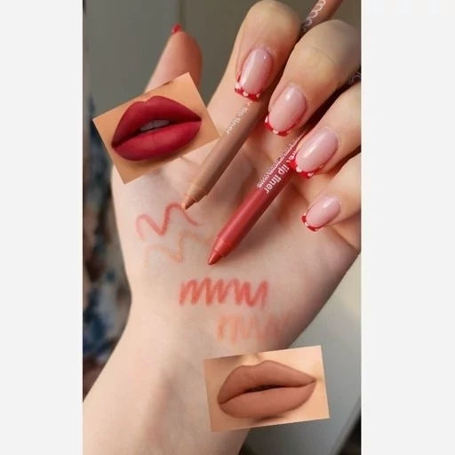 خط لب پینترستی مداد لب کره ای شمعی با کیفیت ماندگاری خوب نرم و روان مناسب آرایش روزانه کیوت فانتزی