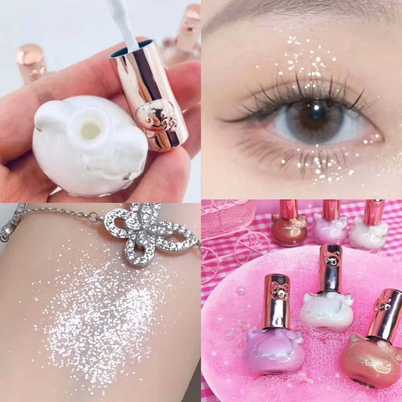 سایه شاین استخری ضد آب چشم و گونه کیتی شاین مات گلایتری هایلایتر تابستانه پیگمنت بالا فانتزی کیوت دخترانه پینترستی