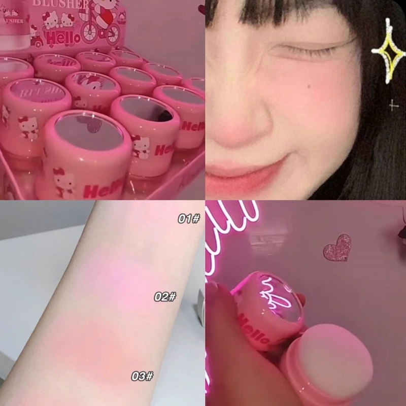 رژگونه کیتی دارای آینه رژ گونه پودری نمک پاشی فانتزی کیوت پینترستی رنگ شاد و جذاب پرفروش
