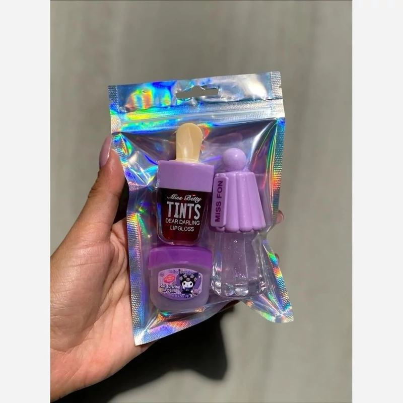 پک هدیه 10 عدد لیپگلاس بالم لب برق لب تینت لب رژ لب فانتزی کیوت مناسب کادو هدیه تولد