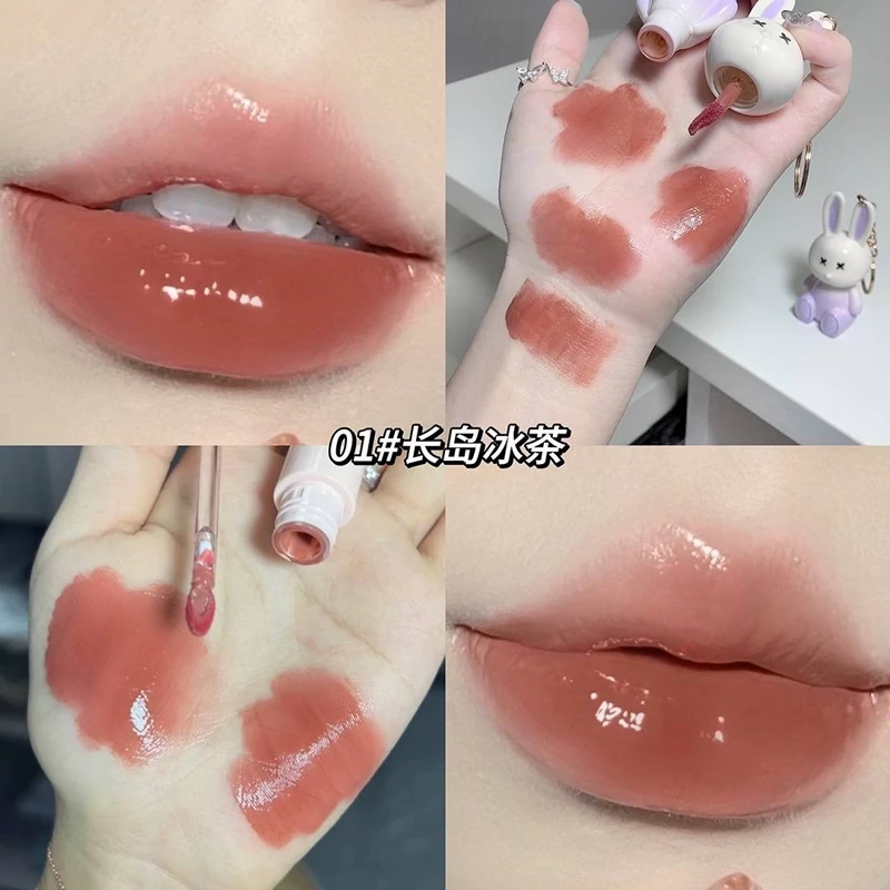رژ خیس کره ای خرگوشی میفی مرطوب کننده و آبرسان بالم لب رنگی خرگوش کیوت فانتزی دست کلید آویز جاسویچی پینترستی گوگولی