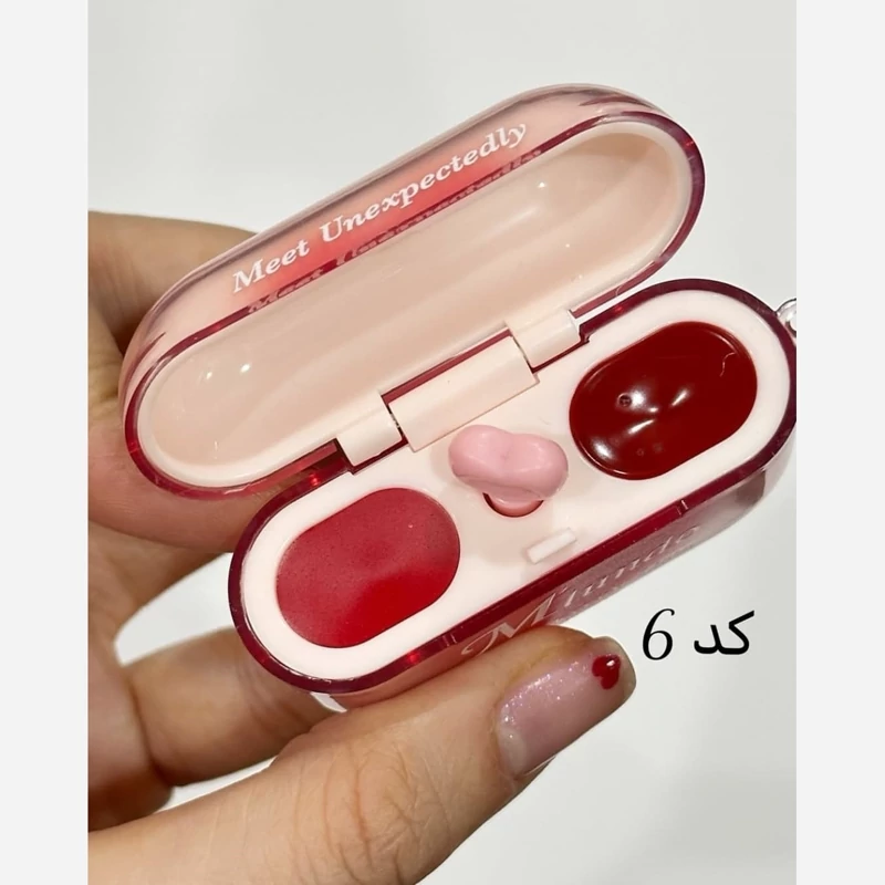 رژ لب ایرپادی فانتزی کیوت دخترانه همراه براش قلبی رژ خیس شیشه ای کره ای و رژ مات مخملی خمیری فانتزی کیوت پینترستی