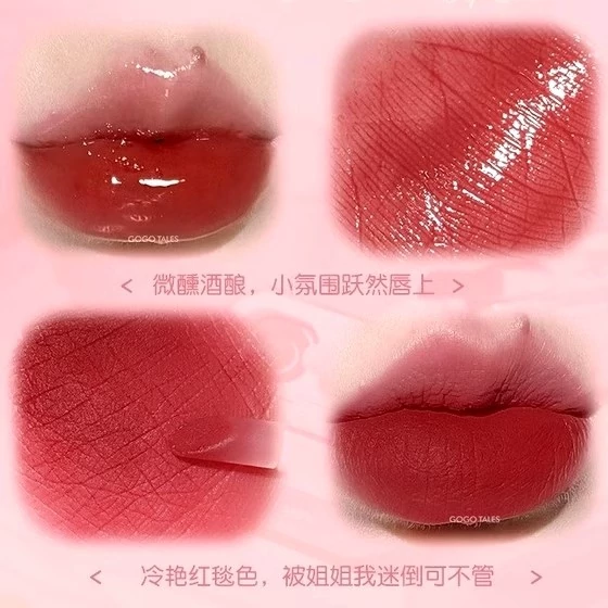 رژ لب ایرپادی فانتزی کیوت دخترانه همراه براش قلبی رژ خیس شیشه ای کره ای و رژ مات مخملی خمیری فانتزی کیوت پینترستی