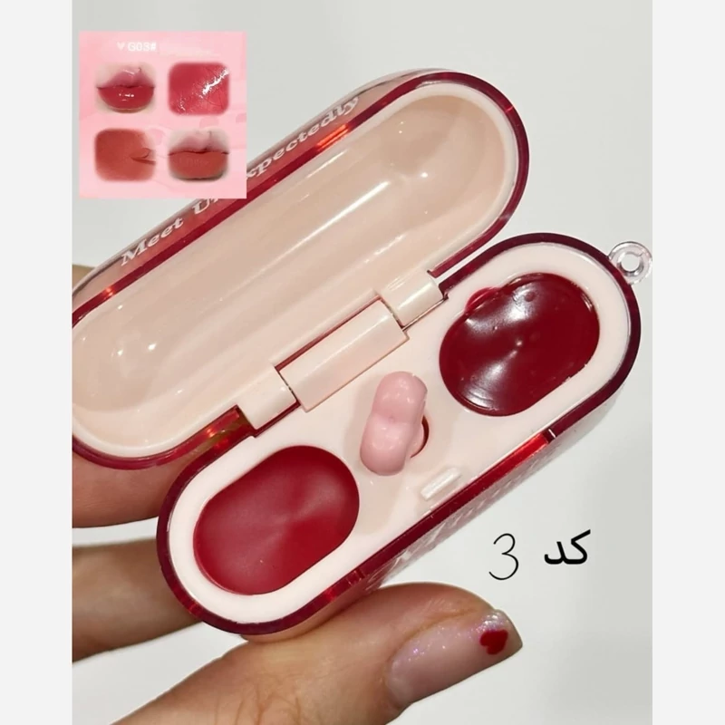 رژ لب ایرپادی فانتزی کیوت دخترانه همراه براش قلبی رژ خیس شیشه ای کره ای و رژ مات مخملی خمیری فانتزی کیوت پینترستی