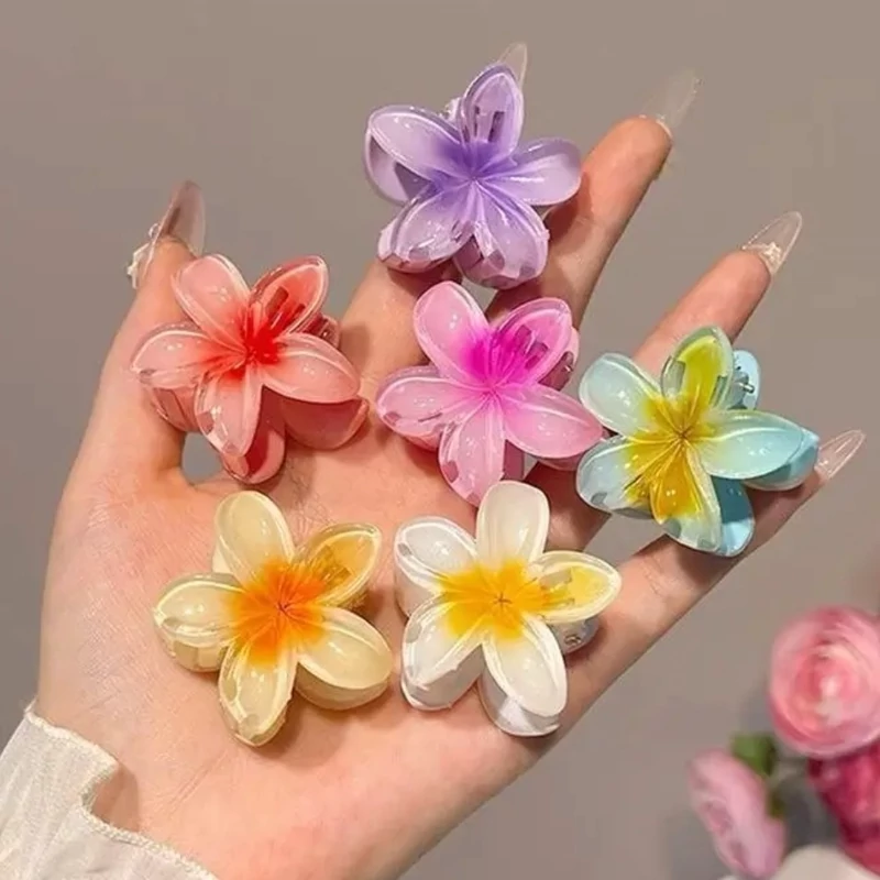 مینی کیلیپس پلومریا 2 عددی یک سانتی فانتزی کیوت پینترستی پرنسسی اکسسوری دخترانه گیره مو زنانه گل باربی استایل تابستانه