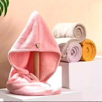 کلاه سر حوله حمام نانو میکرو فایبر نخ پنبه ای نرم و گرم آبگیر کلاه حمام هندی سرما و یا گرما گرم کننده کلاه حمام پیچی